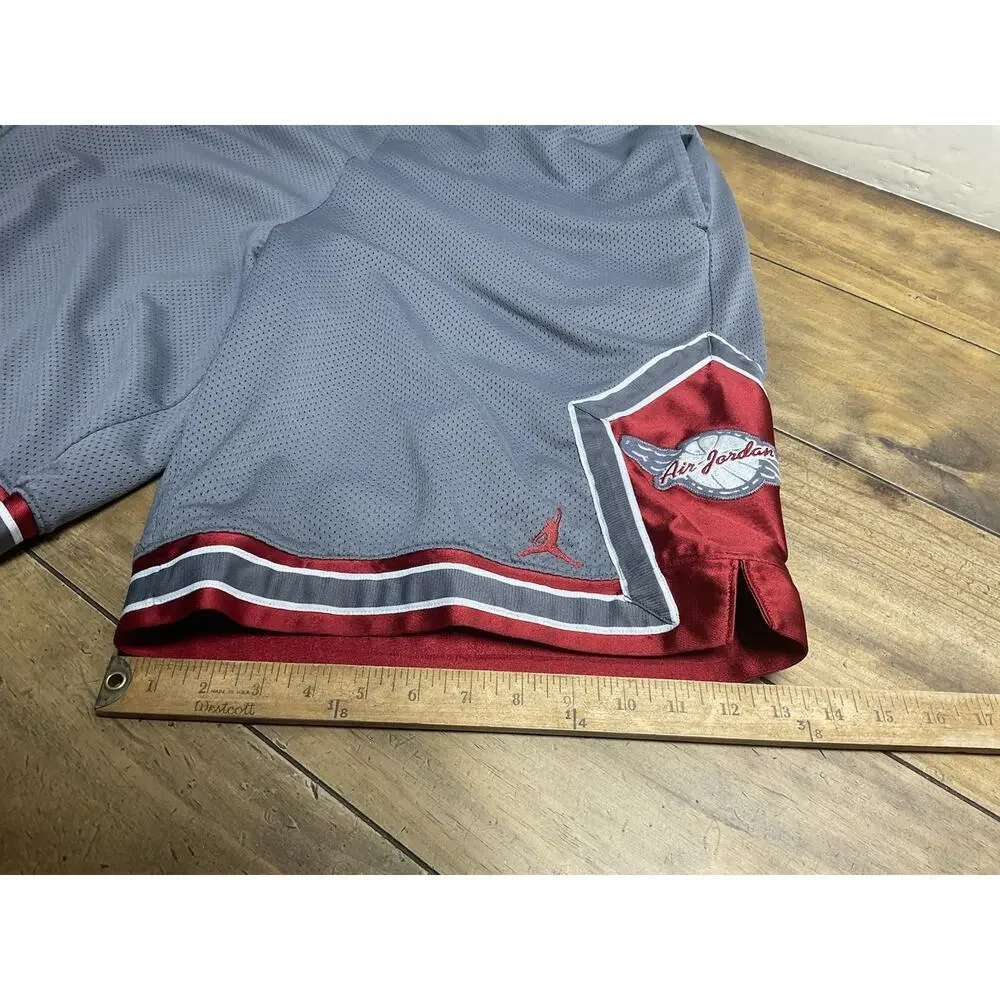 Vintage Nike Air Jordan Diamond Wings Basketball Shorts Heavy Long White Size XL